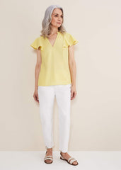 Ines Linen Top Yellow