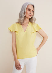 Ines Linen Top Yellow