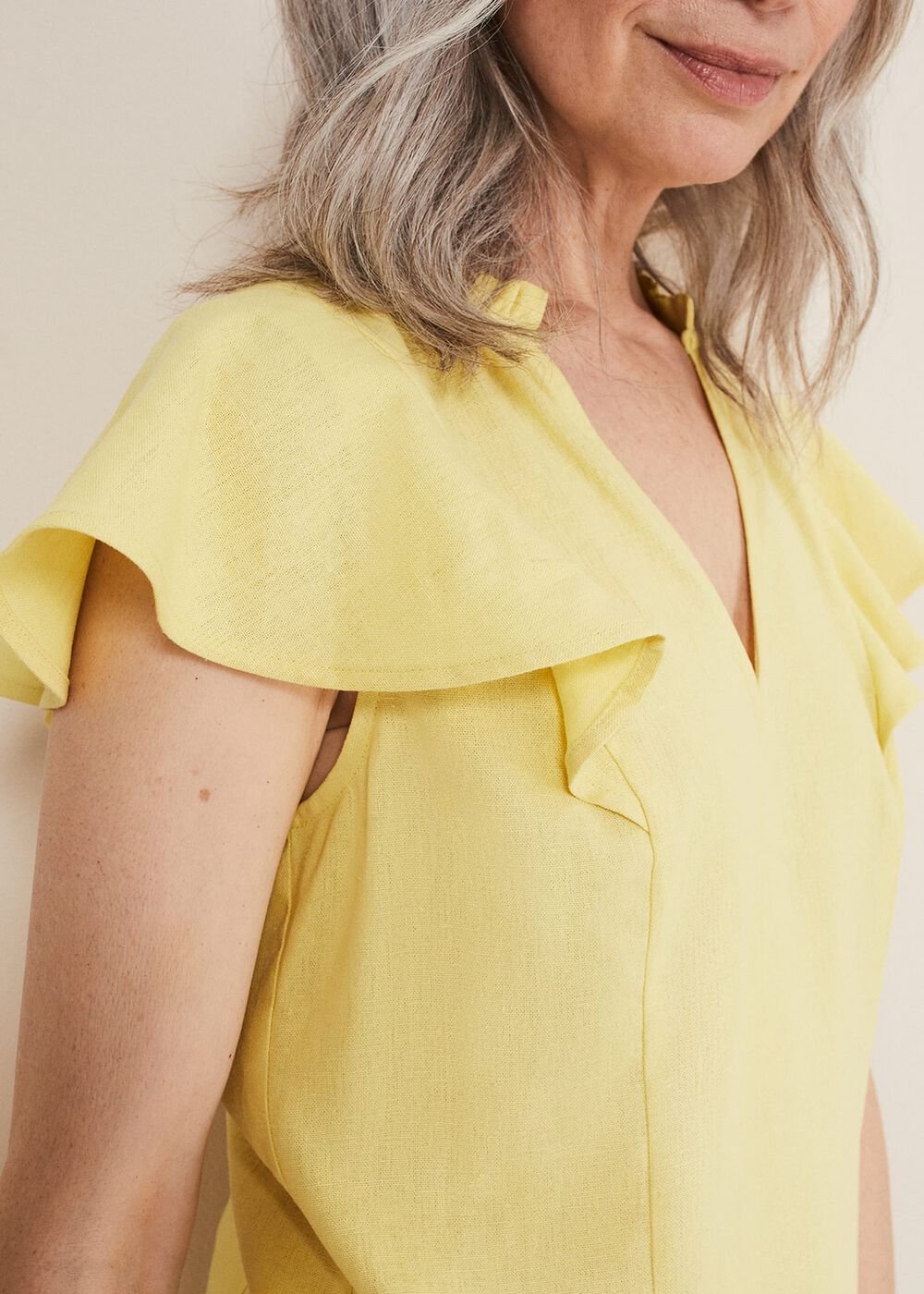 Ines Linen Top Yellow
