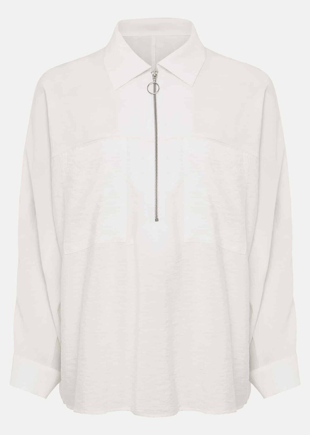 Cynthia Zip Shirt White