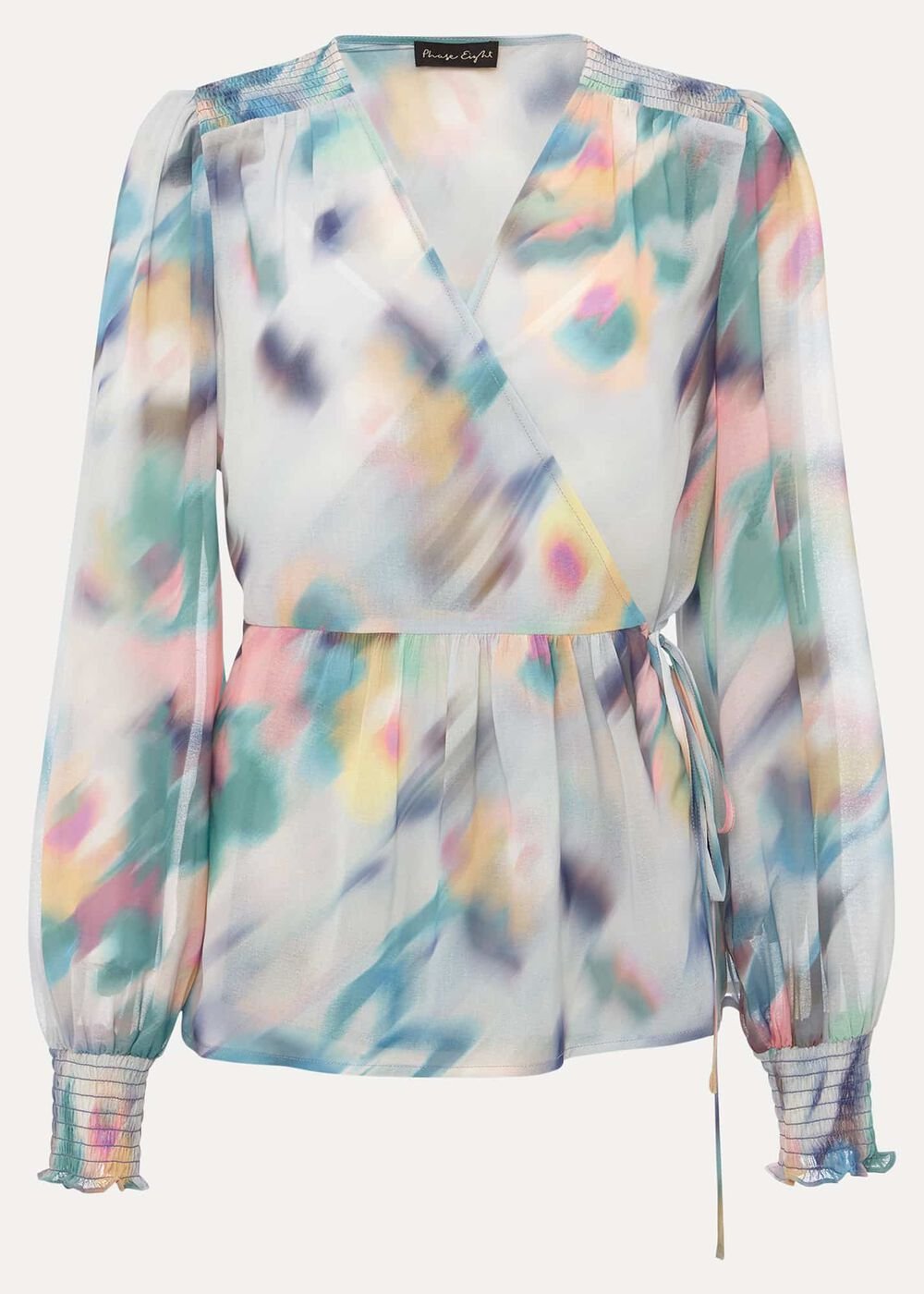 Sonya Printed Wrap Blouse Multi-Coloured