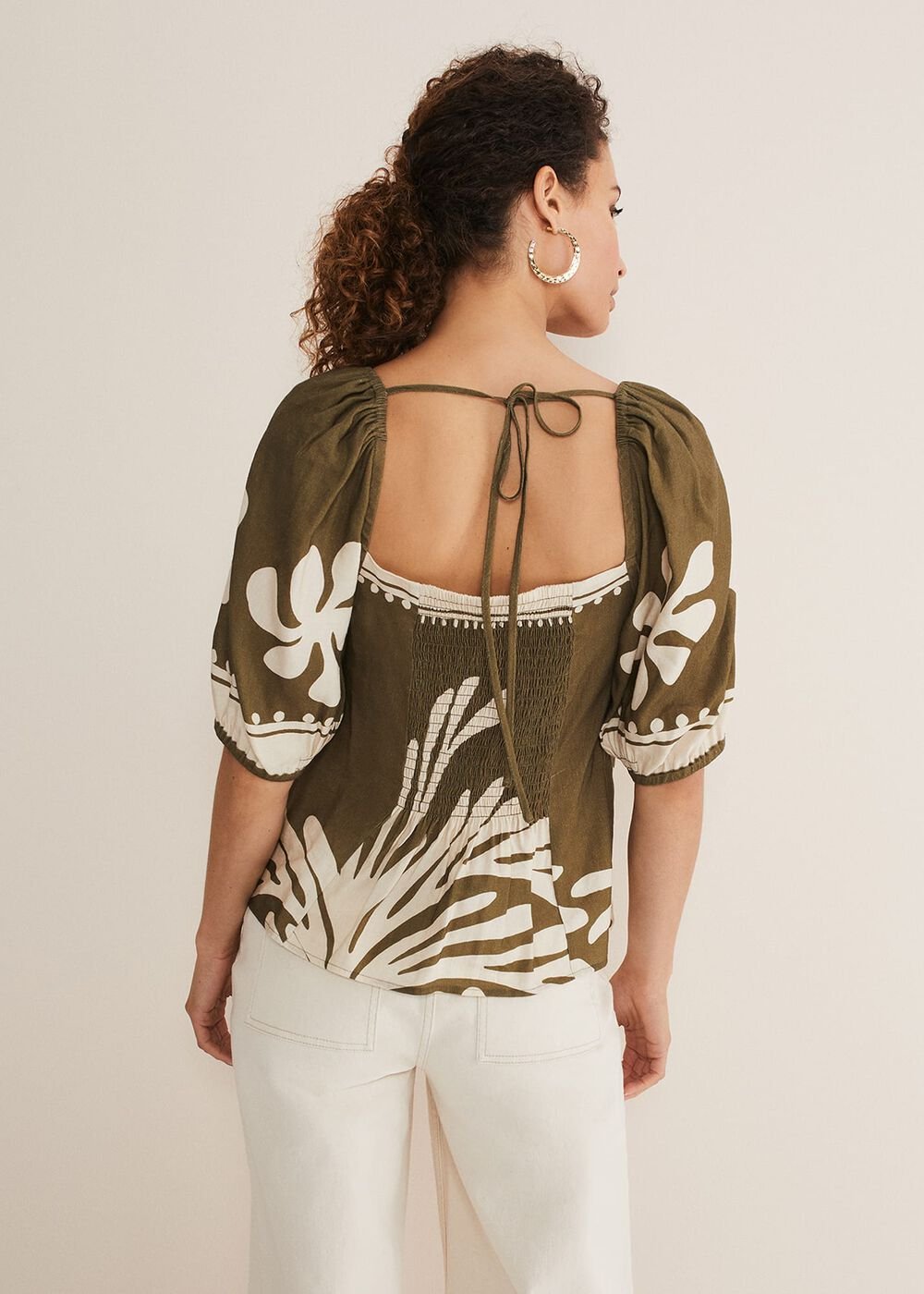 Hesta Linen Top Olive