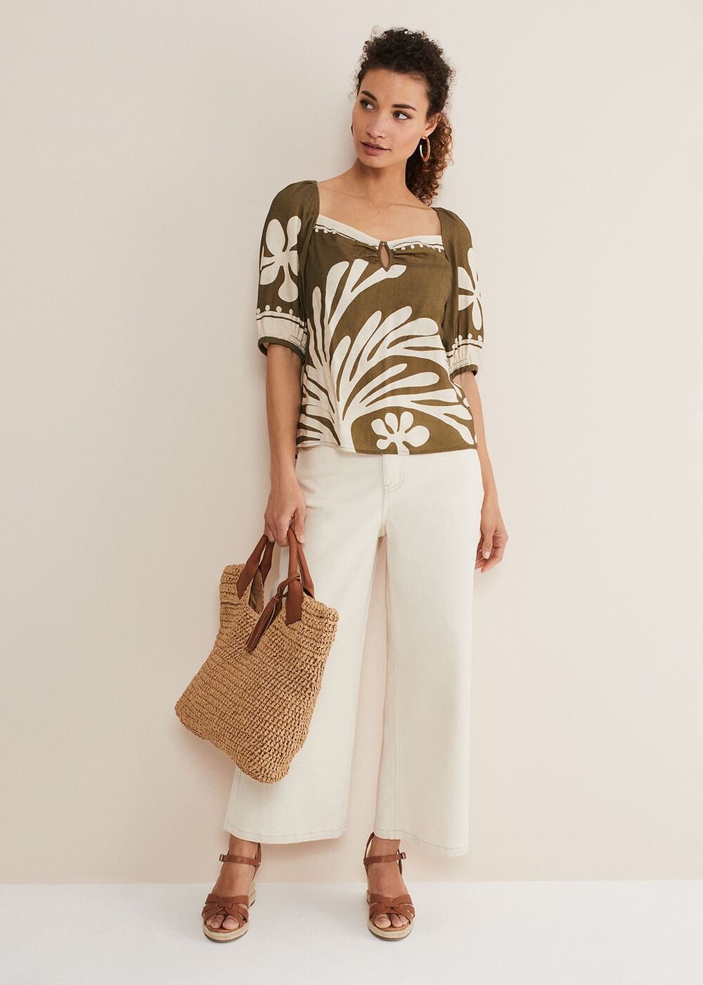 Hesta Linen Top Olive