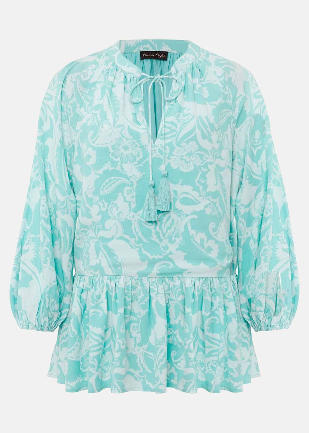 Lara Paisley Print Blouse Aqua