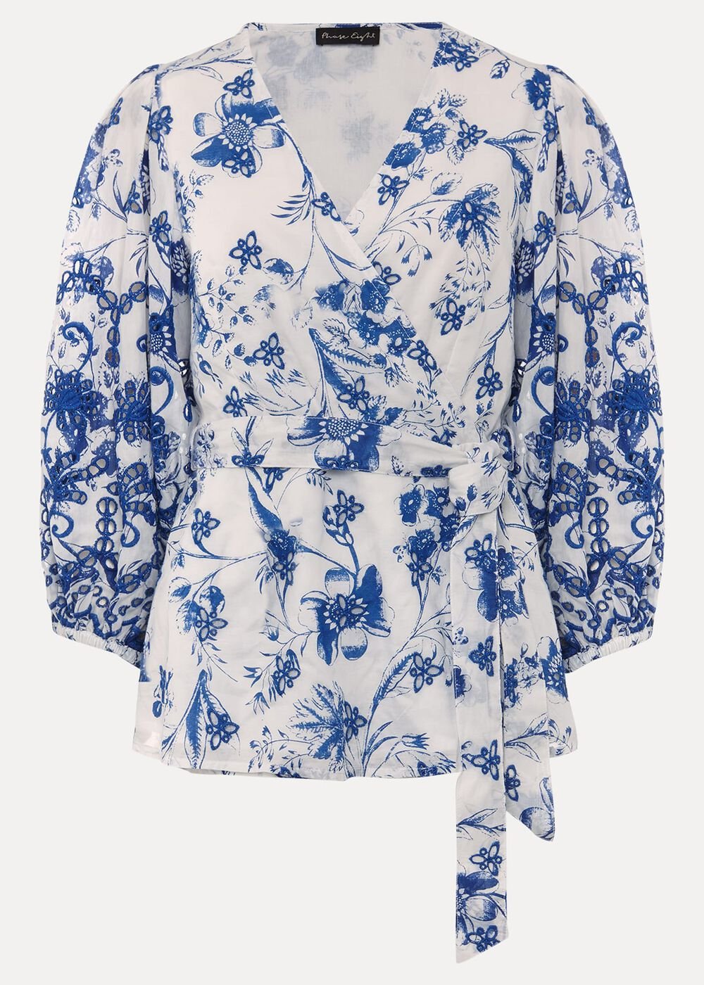 Alice Embroidered Blouse Blue/White