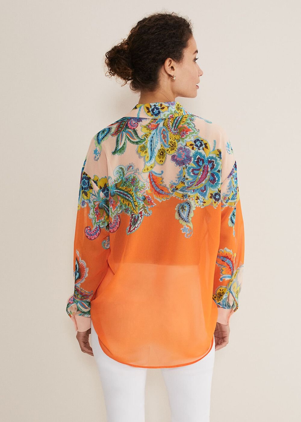 Paisley Placement Shirt Orange