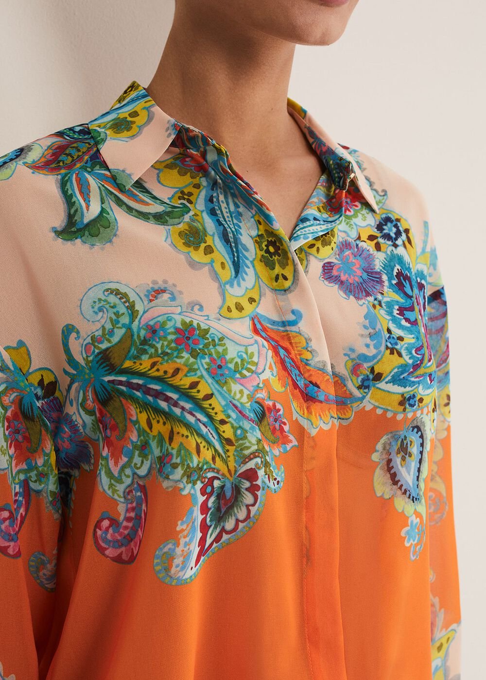 Paisley Placement Shirt Orange
