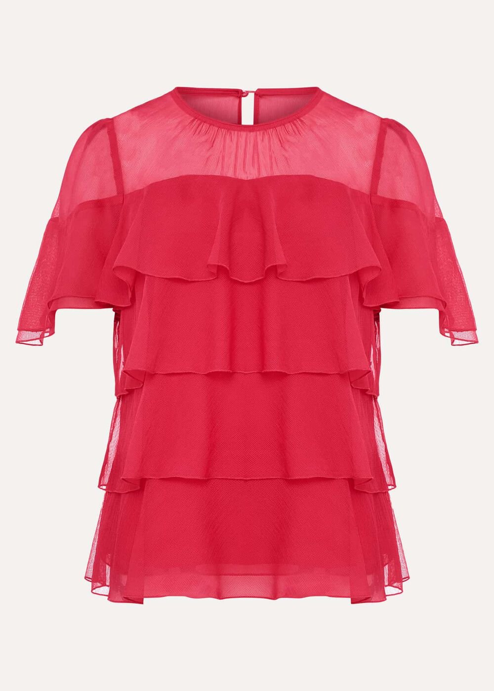 Stacey Ruffle Blouse Fuschia