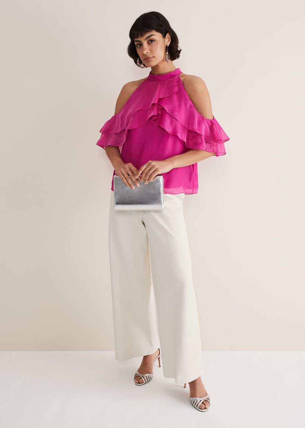 Heather Ruffle Top Fuschia