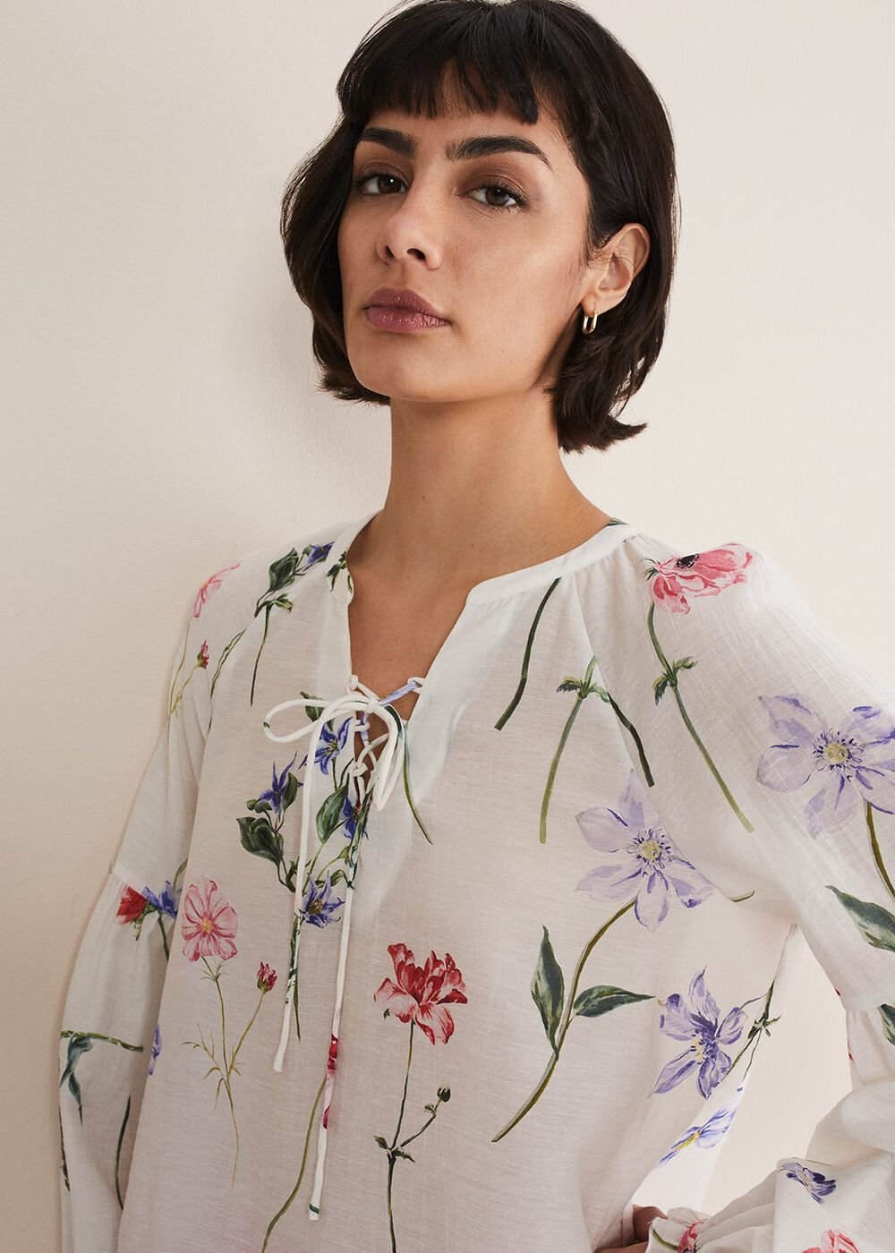 Marianne Floral Blouse Ivory/Multi