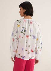 Marianne Floral Blouse Ivory/Multi