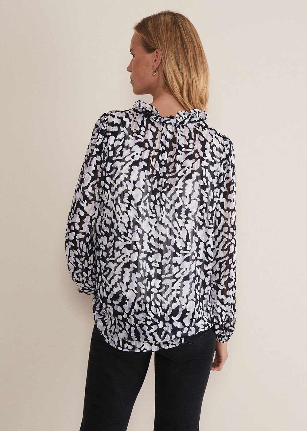 Amryn Abstract Blouse Carbon/Ivory