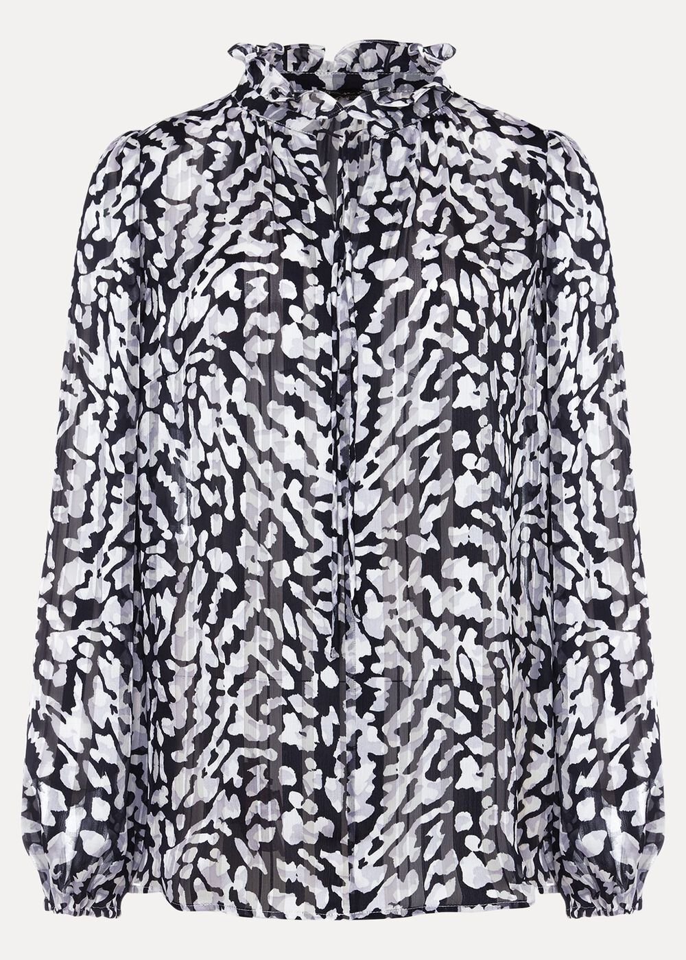 Amryn Abstract Blouse Carbon/Ivory
