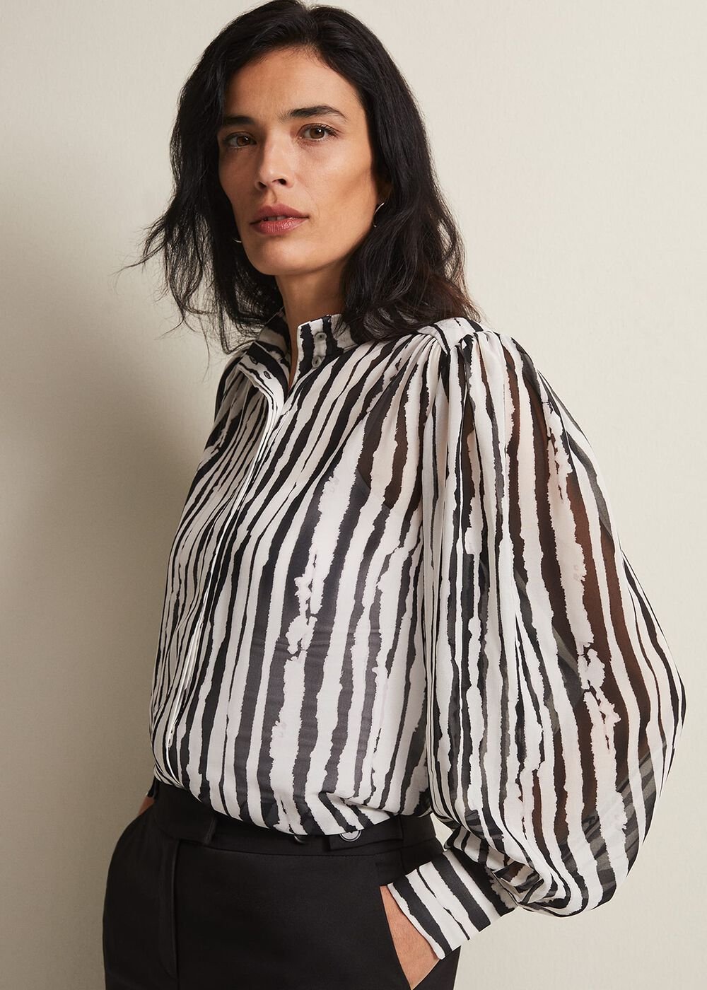 Leinani Mark Making Print Blouse Black/Multi