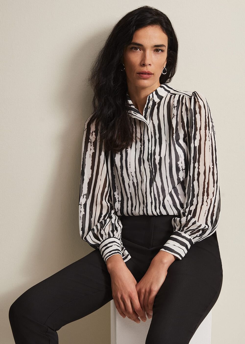 Leinani Mark Making Print Blouse Black/Multi