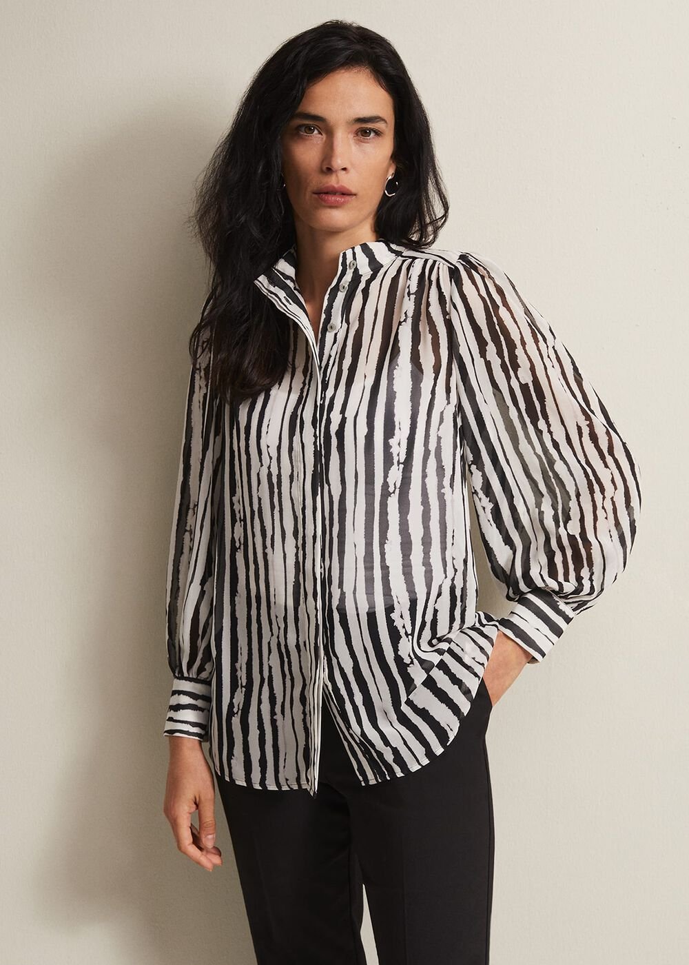Leinani Mark Making Print Blouse Black/Multi
