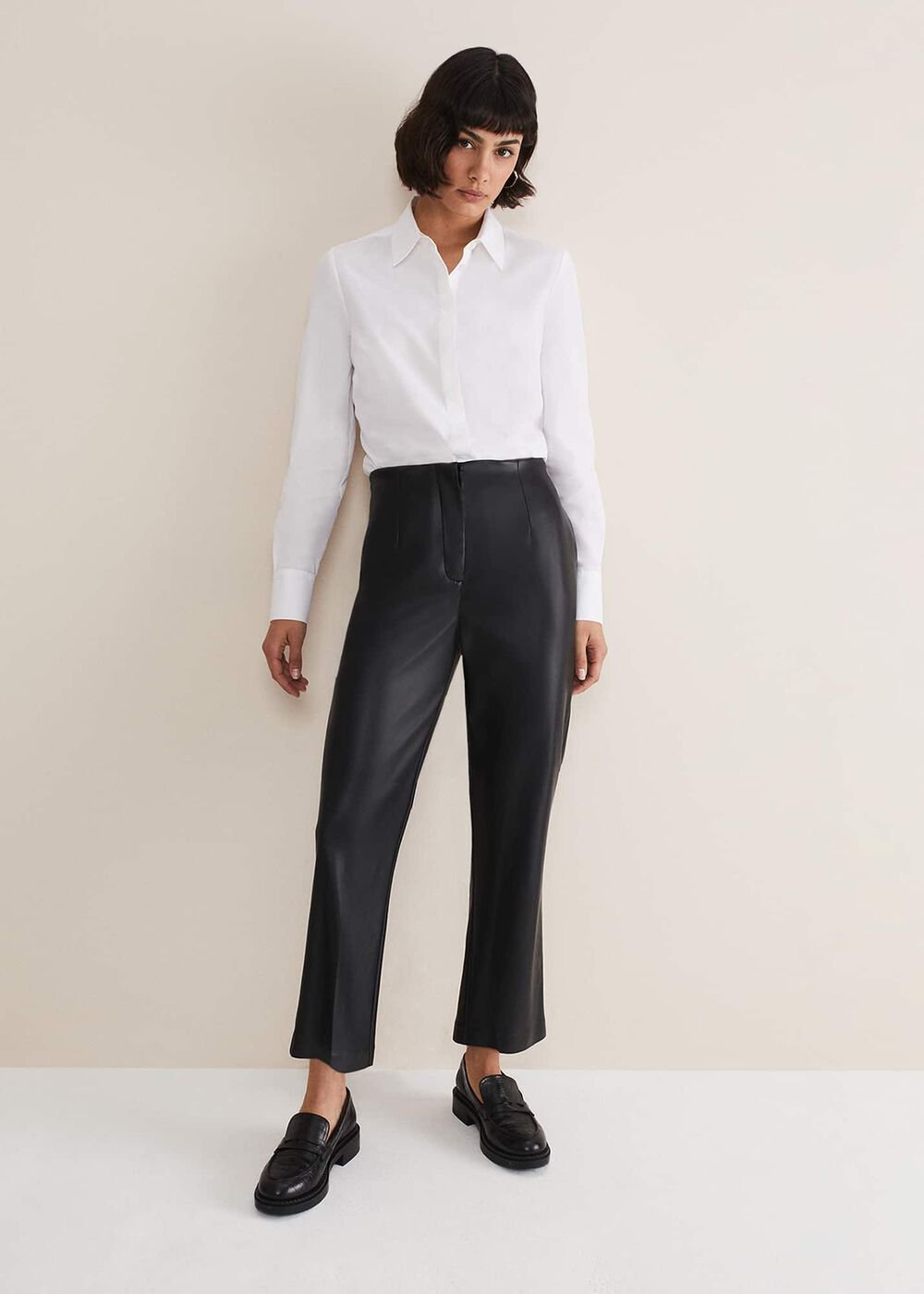 White Cotton Fitted Shirt White
