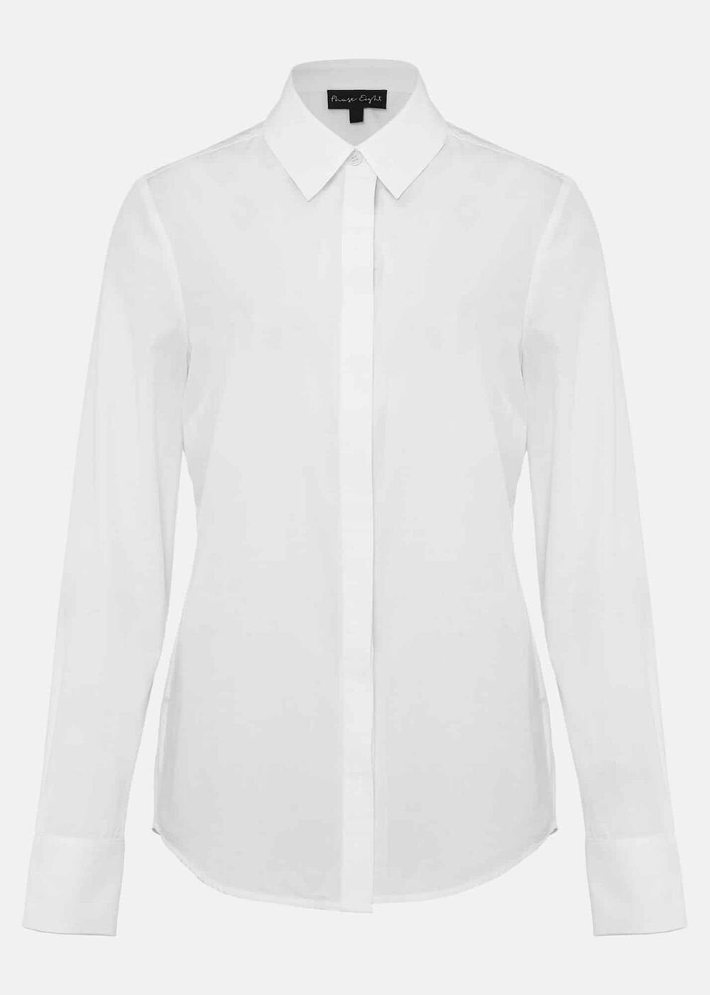 White Cotton Fitted Shirt White