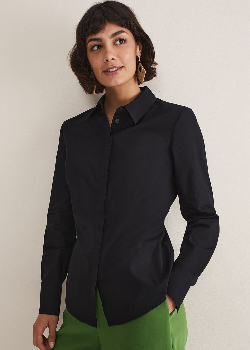 Black Fitted Shirt Black