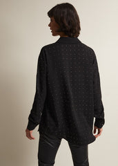 Elowen Embellished Longline Shirt Black