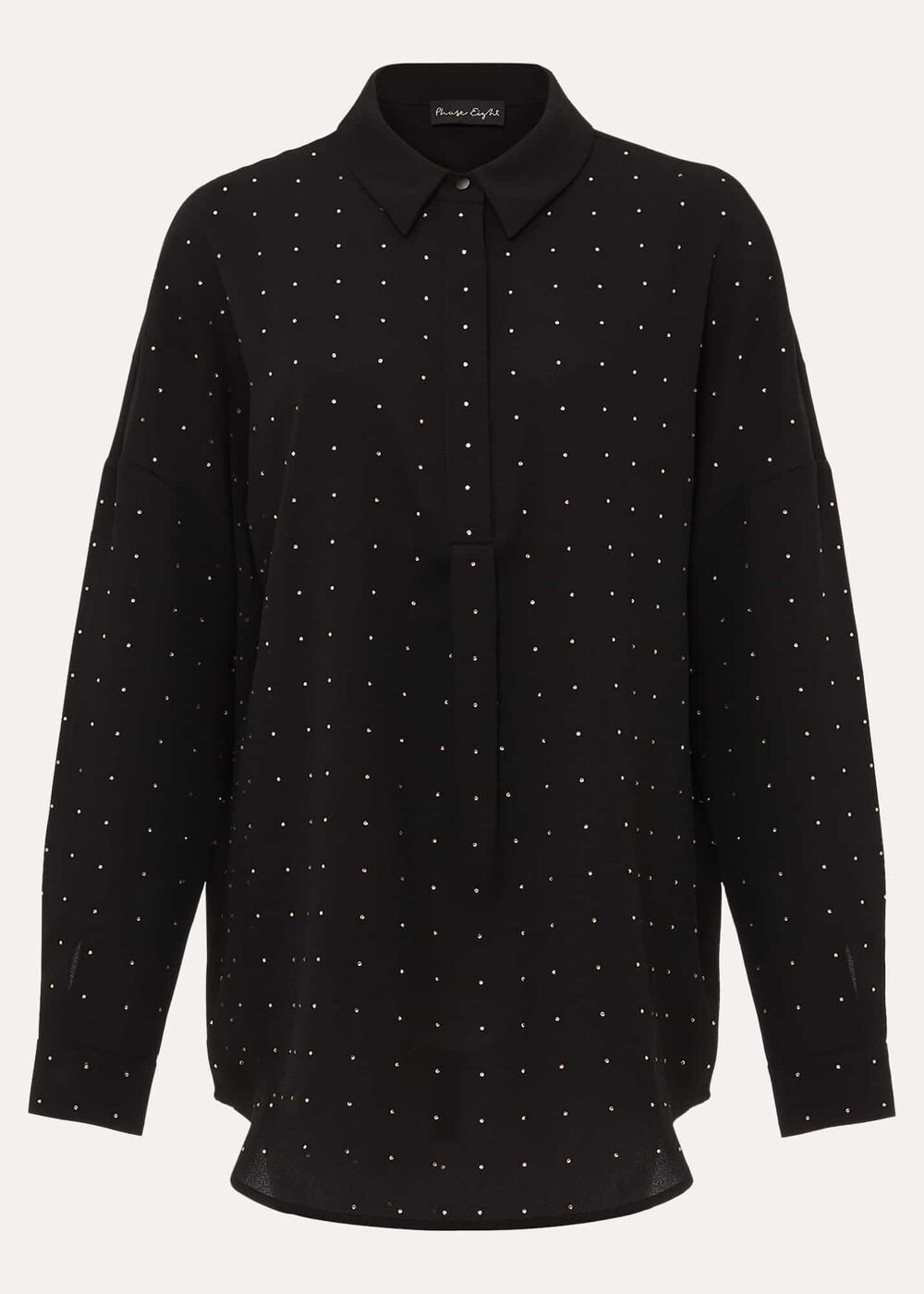 Elowen Embellished Longline Shirt Black