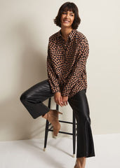 Darcie Heart Shirt Black/Camel