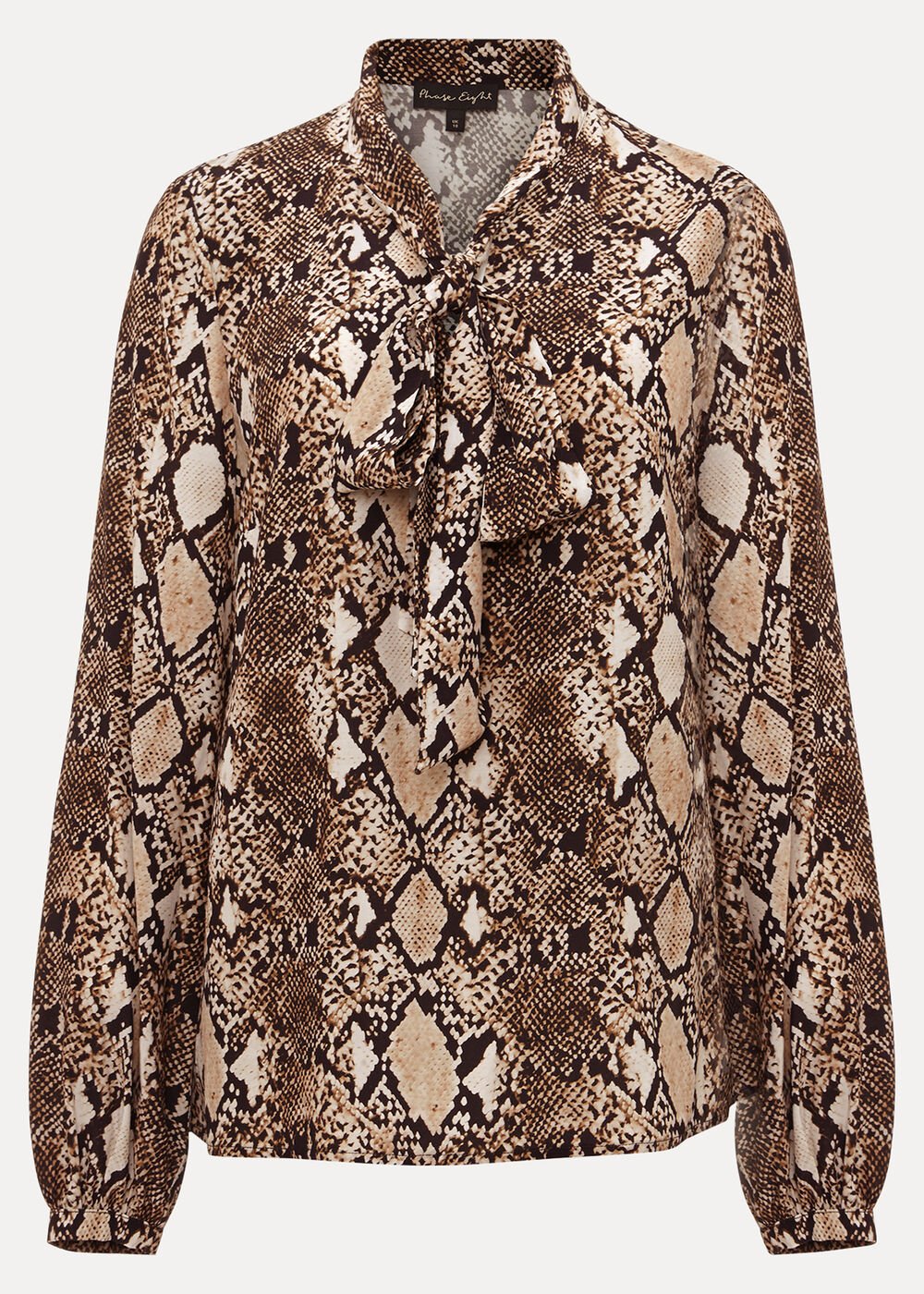Semira Snake Tie Blouse Neutral