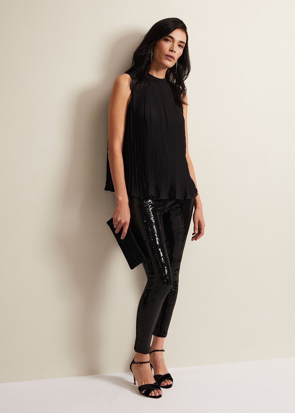 Nina Pleat Blouse Black