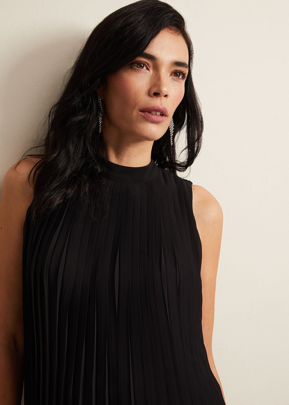 Nina Pleat Blouse Black