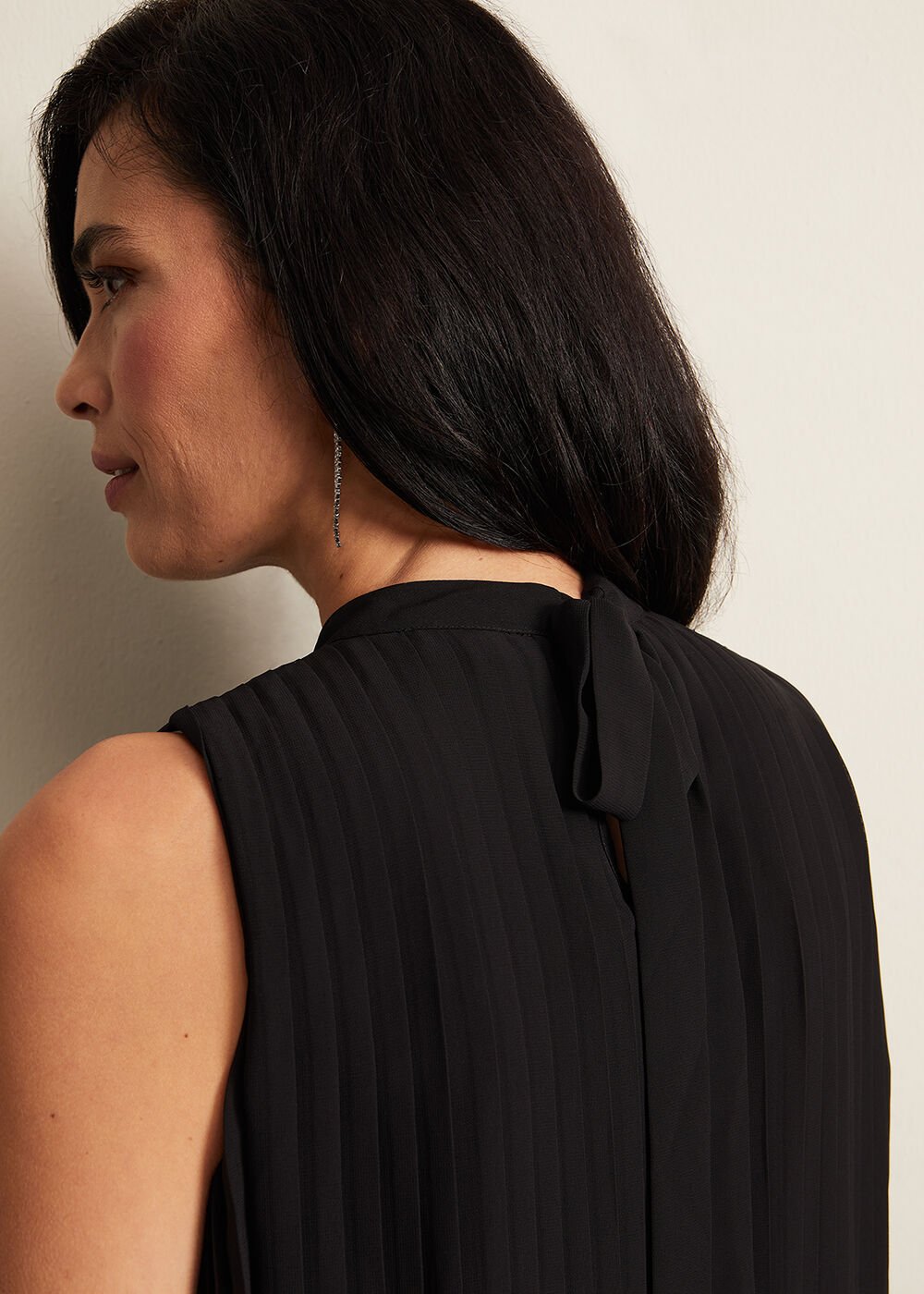 Nina Pleat Blouse Black