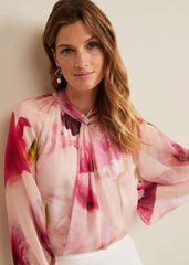 Poppy Silk Blouse Pale Pink