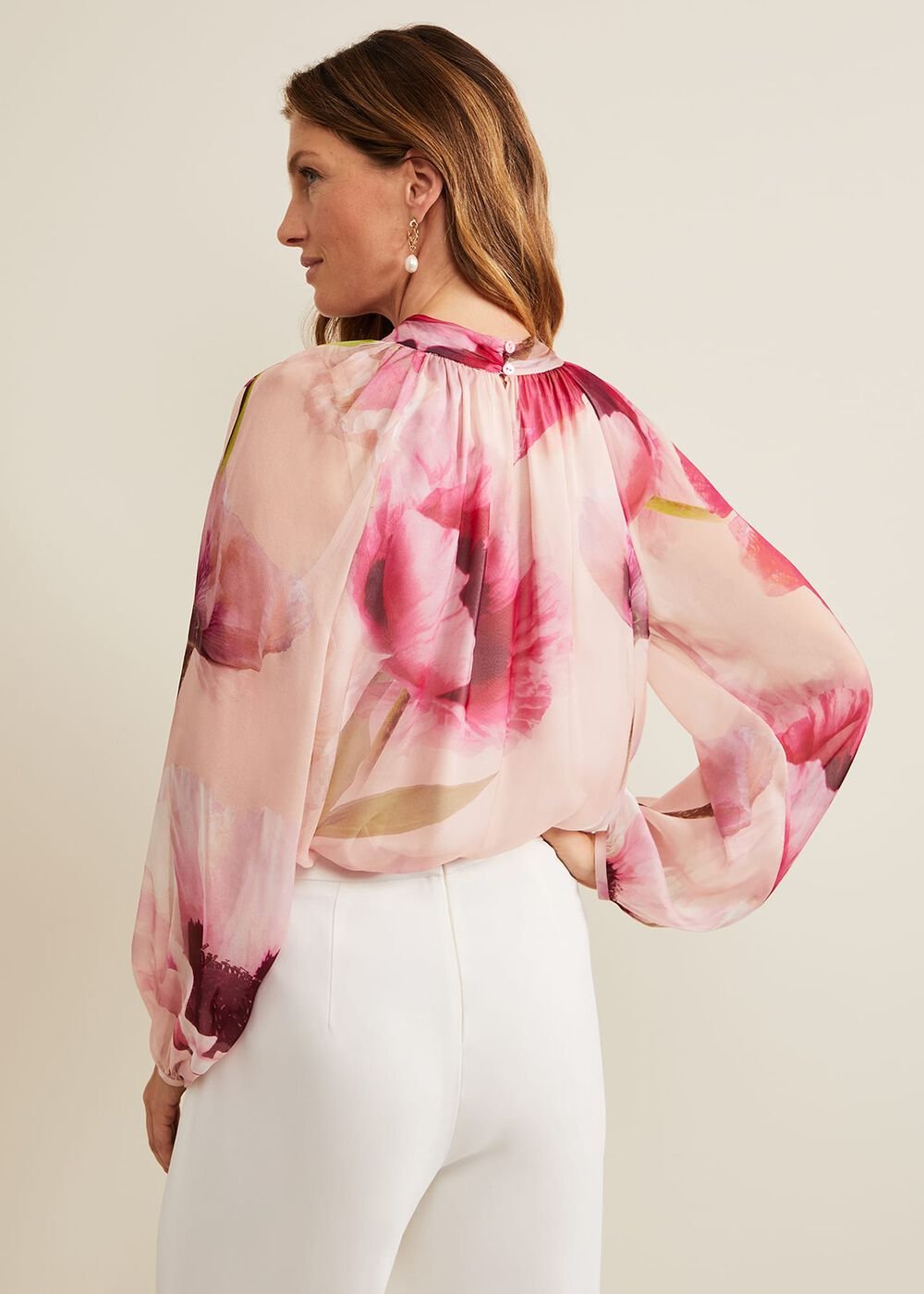 Poppy Silk Blouse Pale Pink