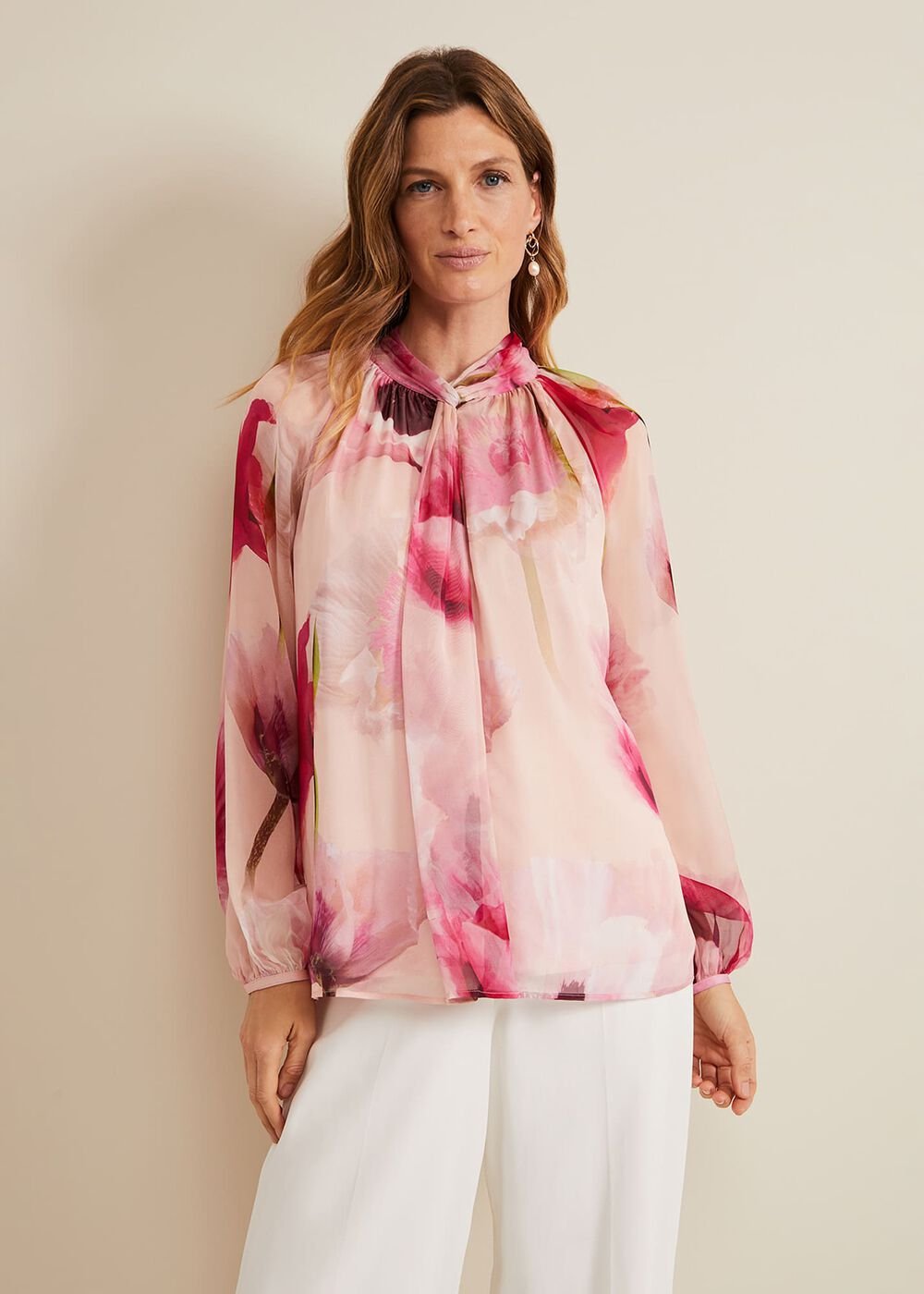Poppy Silk Blouse Pale Pink