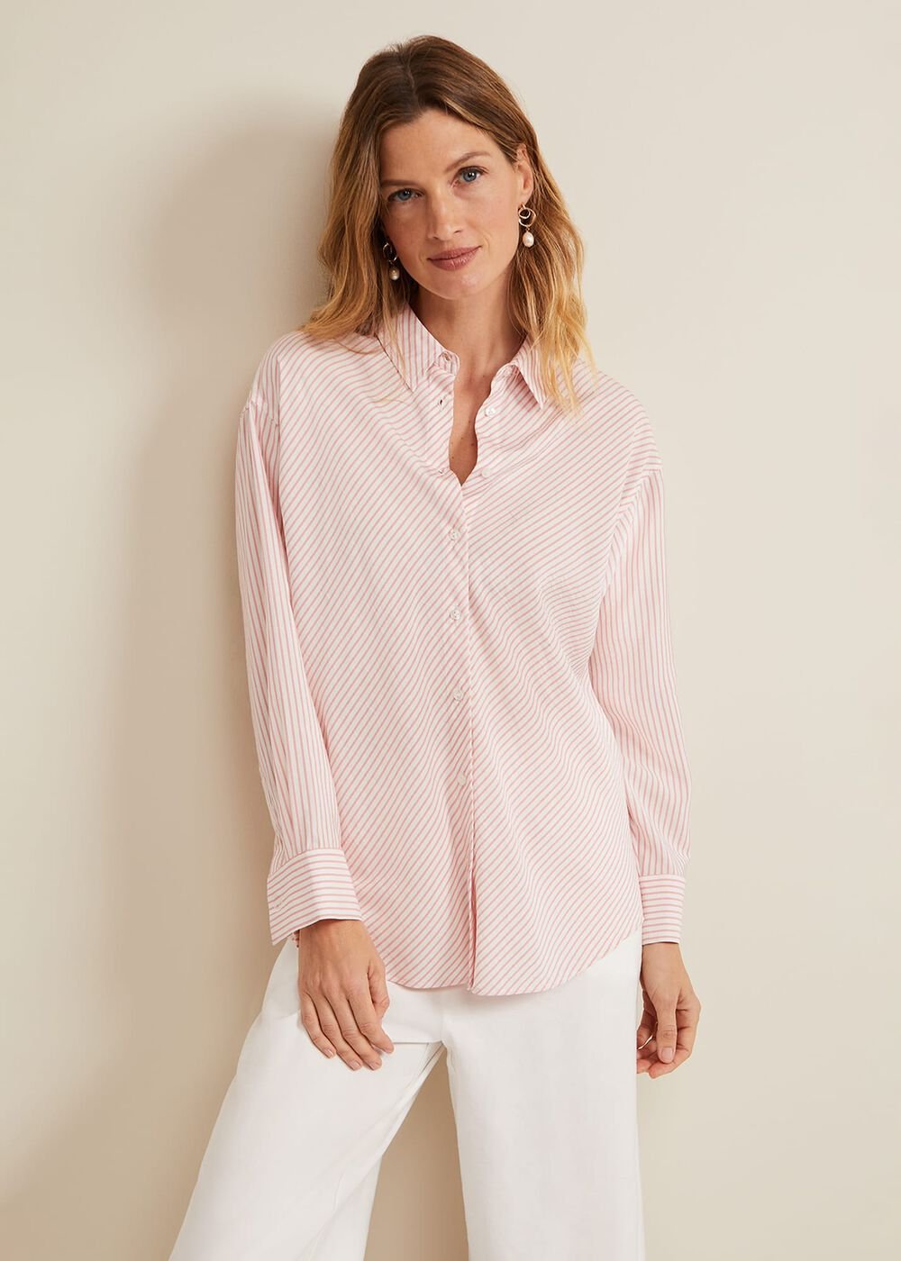 Bernice Stripe Shirt White/Pink