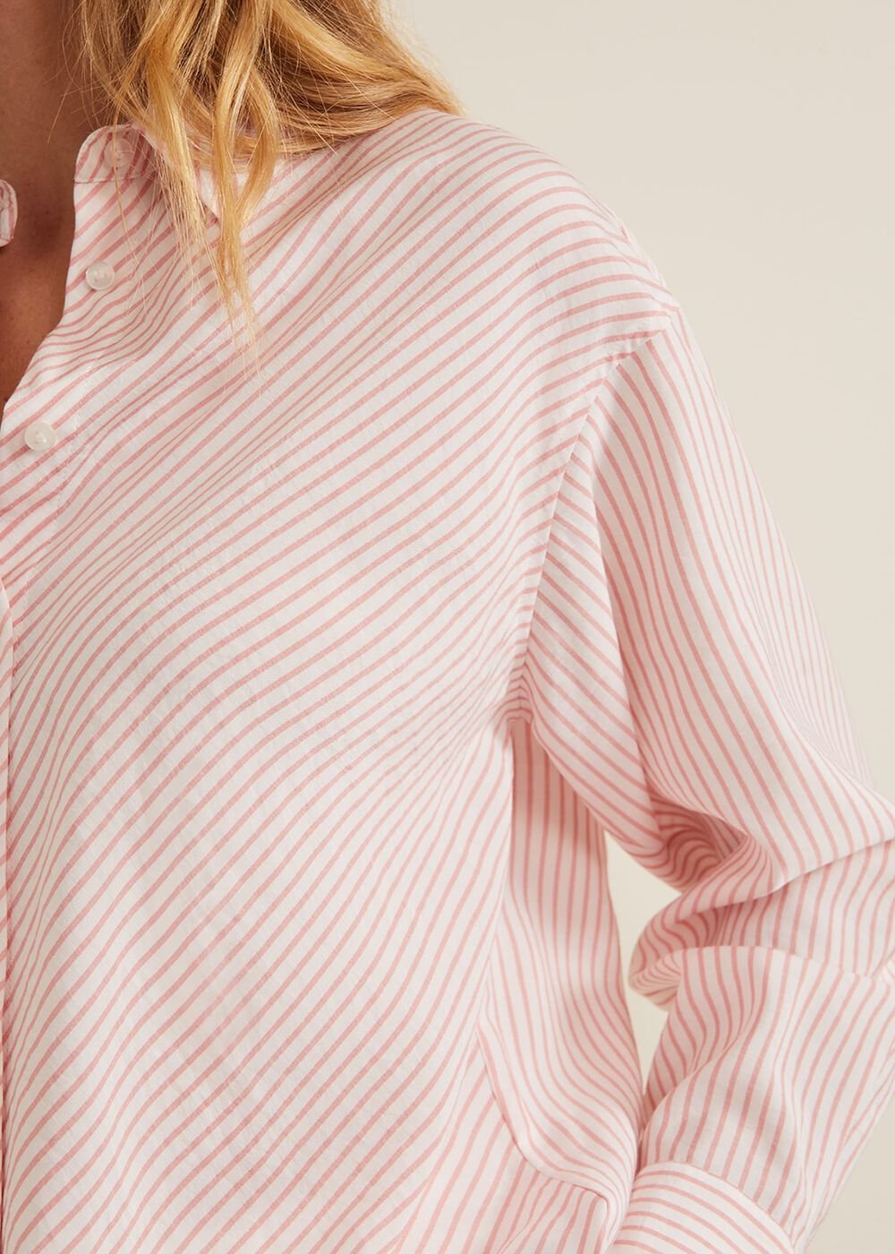 Bernice Stripe Shirt White/Pink