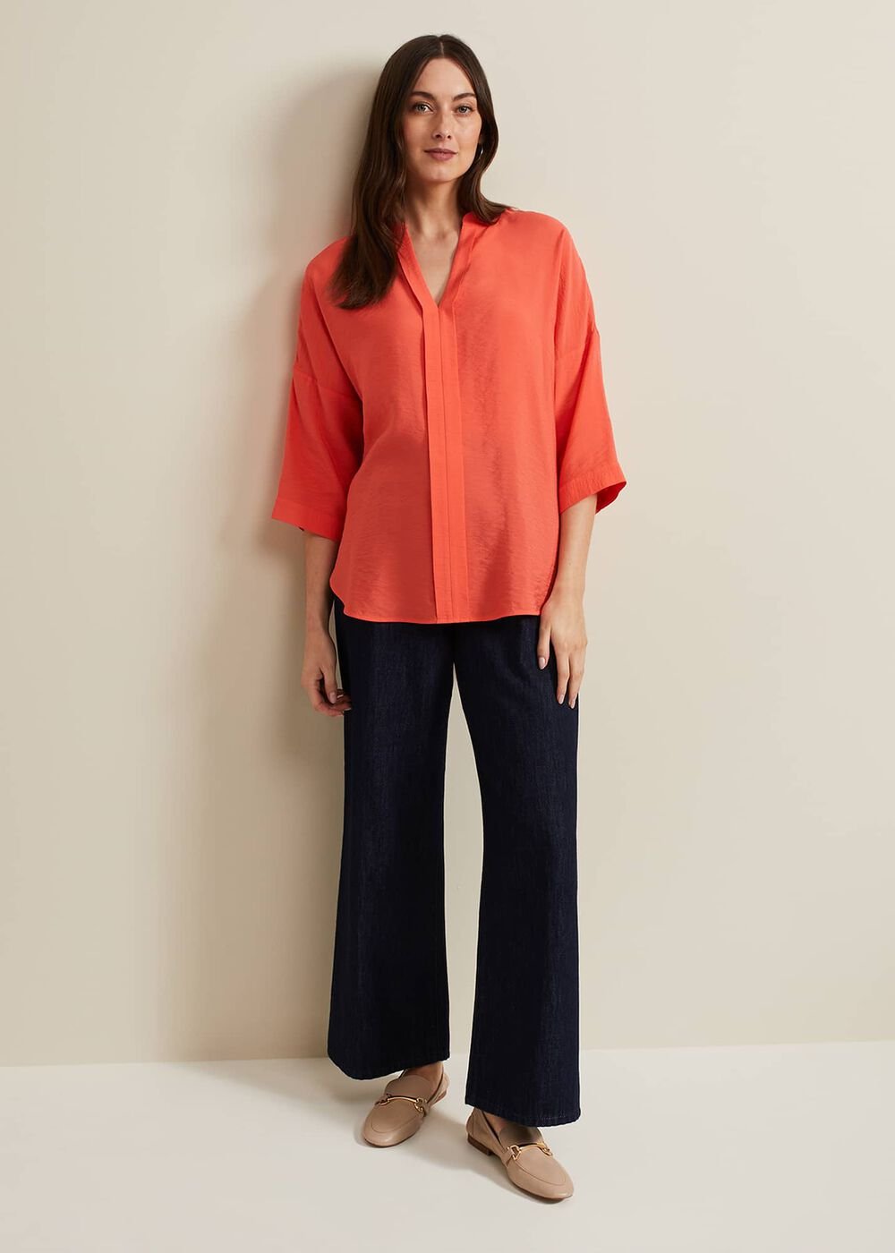 Cynthia Longline Shirt Coral