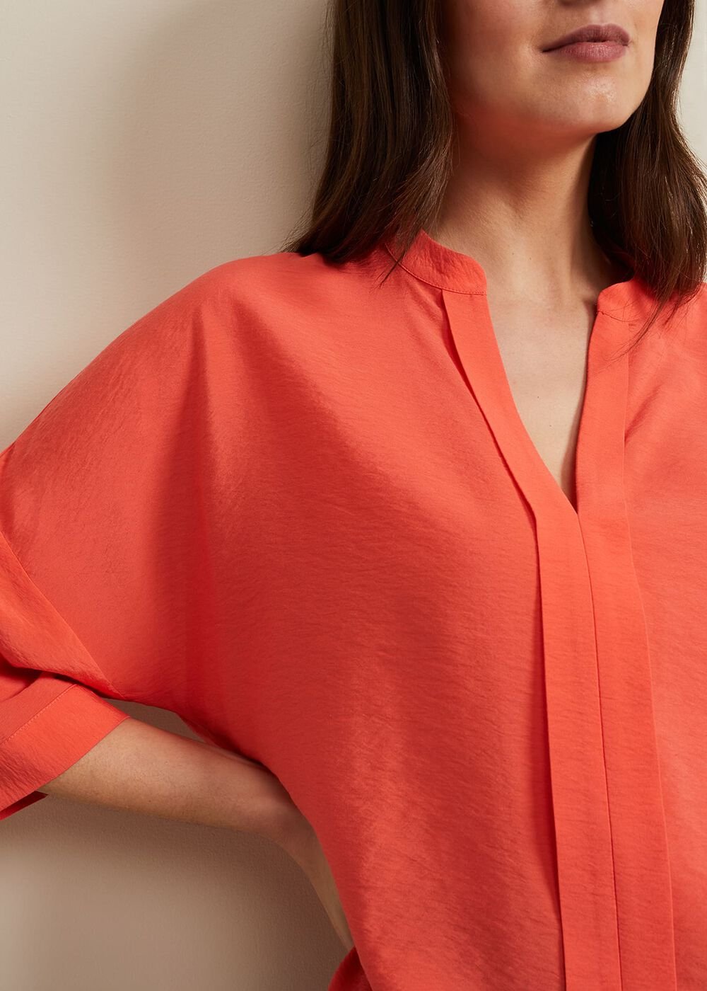 Cynthia Longline Shirt Coral