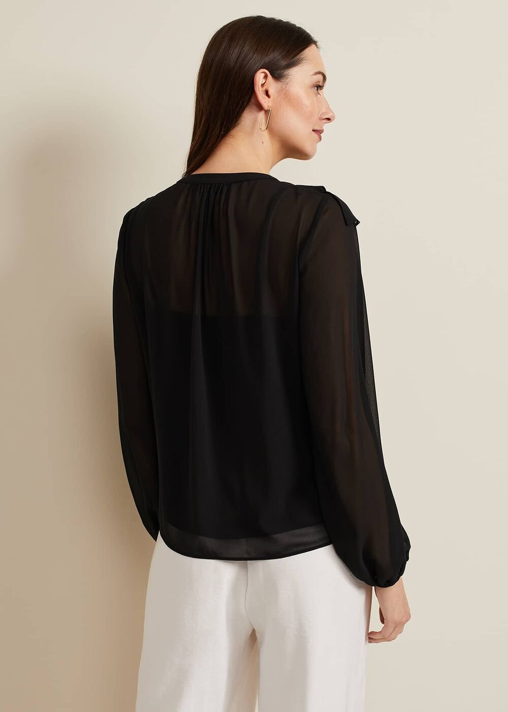 Ivana Ruffle Blouse Black