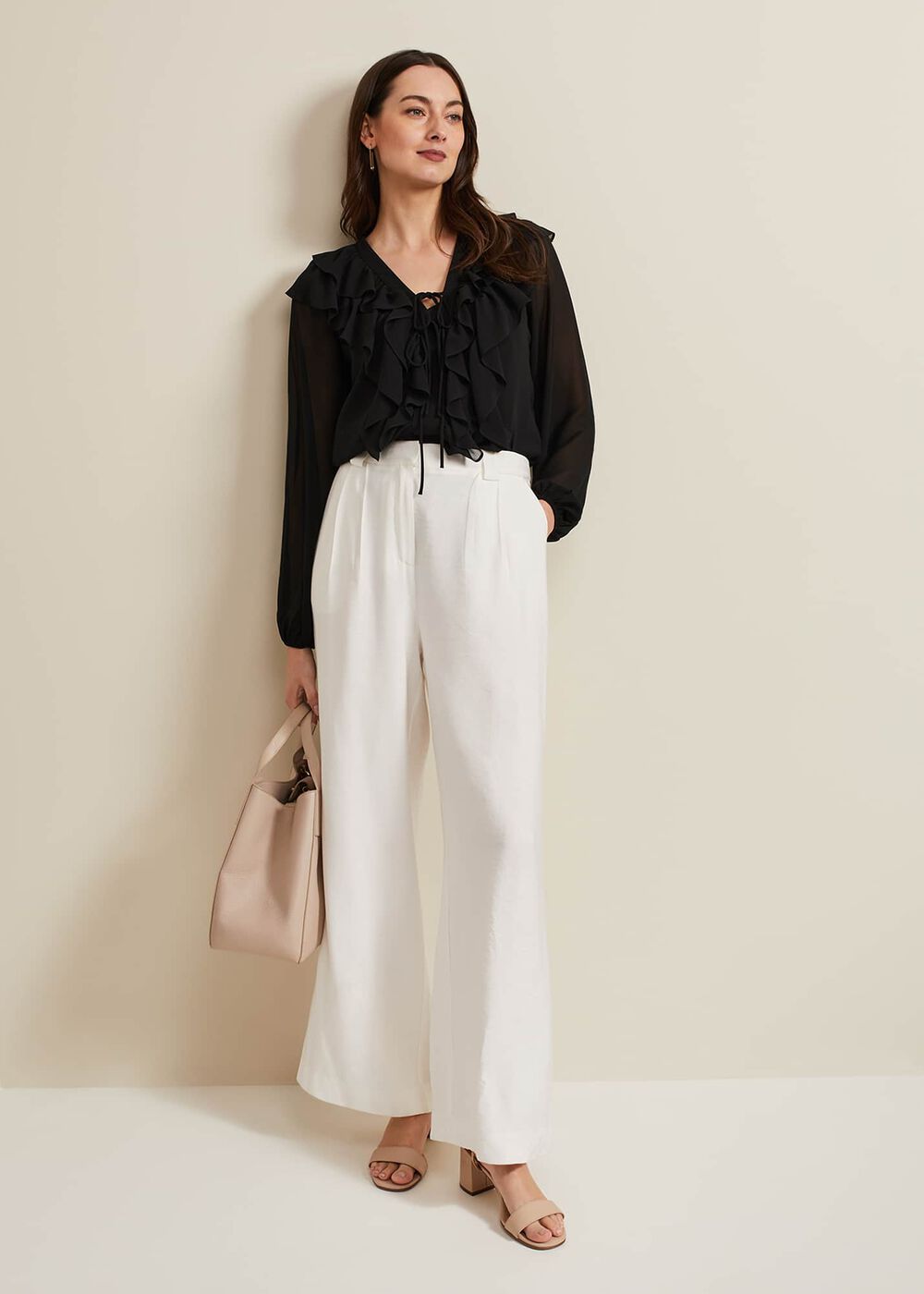 Ivana Ruffle Blouse Black