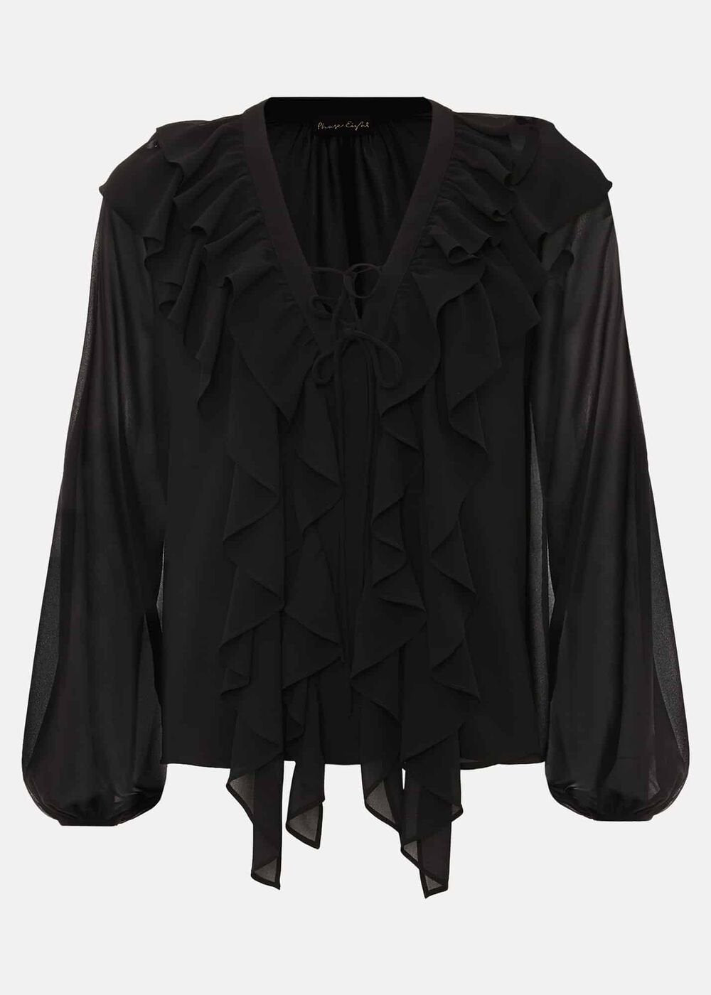 Ivana Ruffle Blouse Black