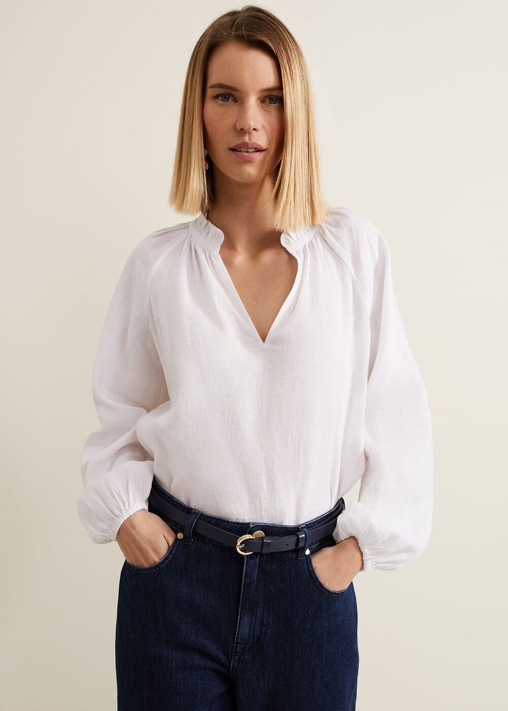 Nova Linen Blouse White