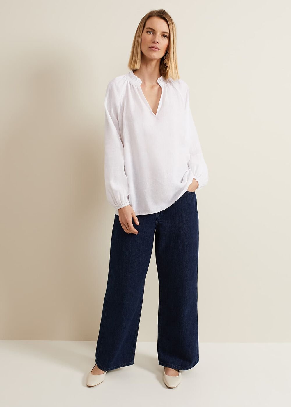 Nova Linen Blouse White
