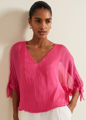 Madison Pink Silk Blouse Pink
