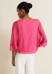 Madison Pink Silk Blouse Pink