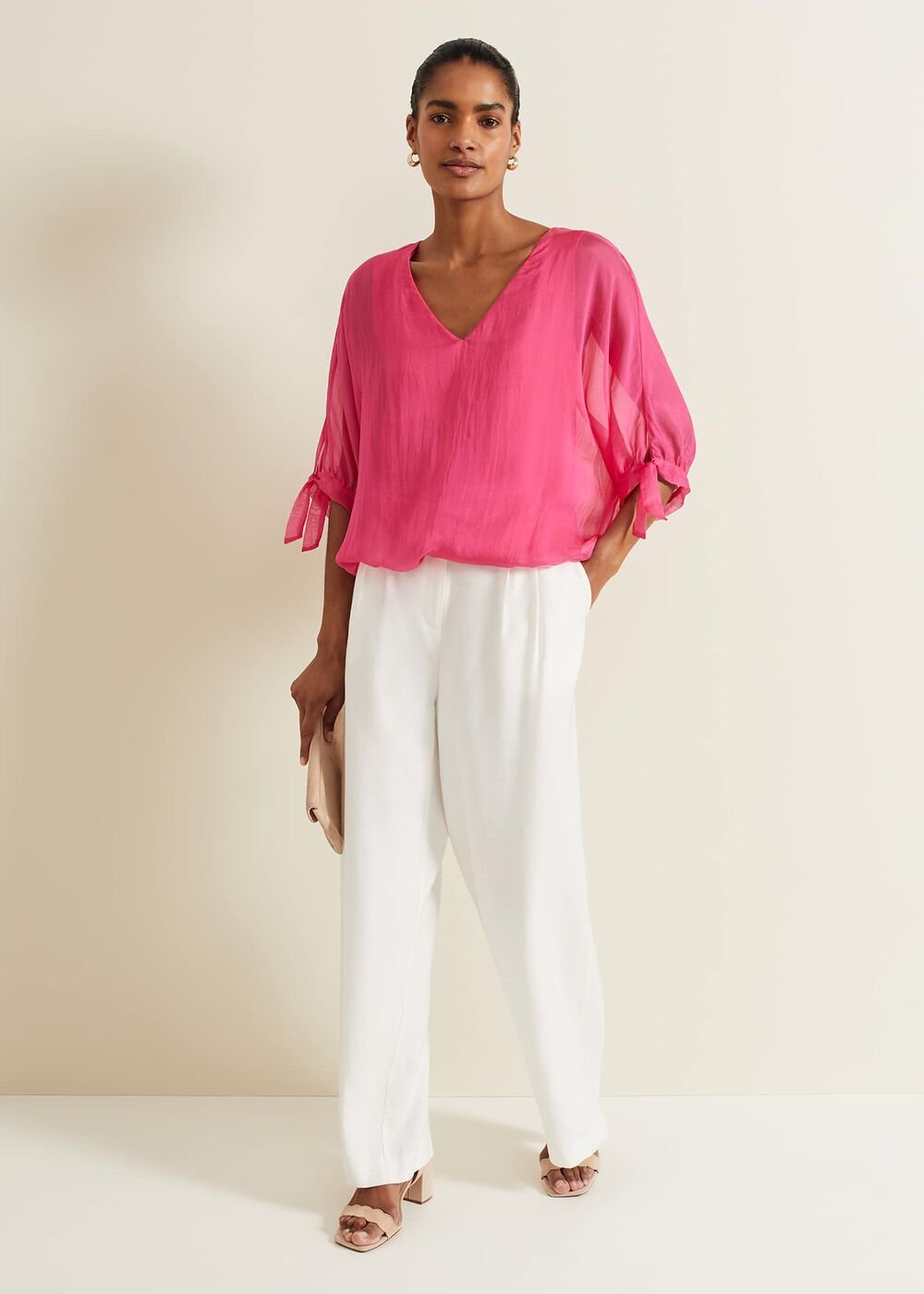 Madison Pink Silk Blouse Pink
