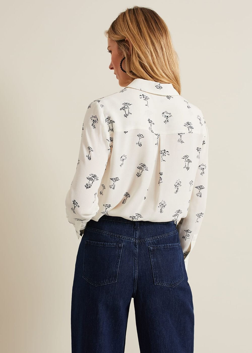 Riley Printed Shirt Ivory
