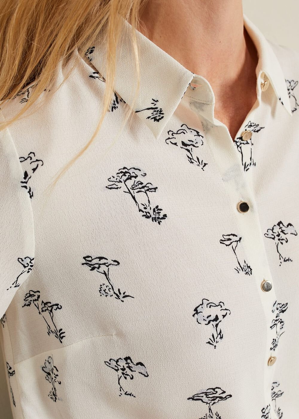 Riley Printed Shirt Ivory
