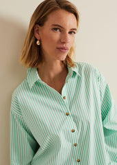 Green Striped Shirt Green/Ivory