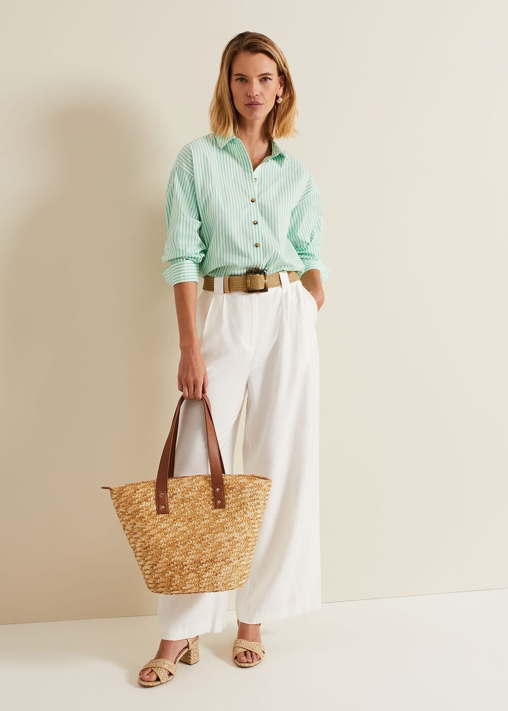 Green Striped Shirt Green/Ivory