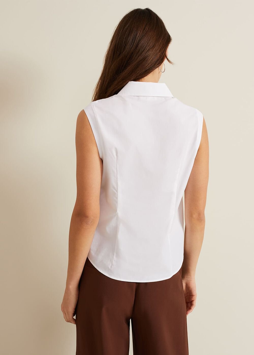 Aimee Sleeveless Shirt White